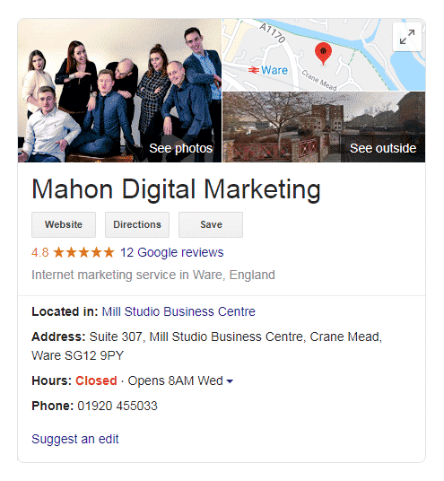 Google search - Mahon Digital